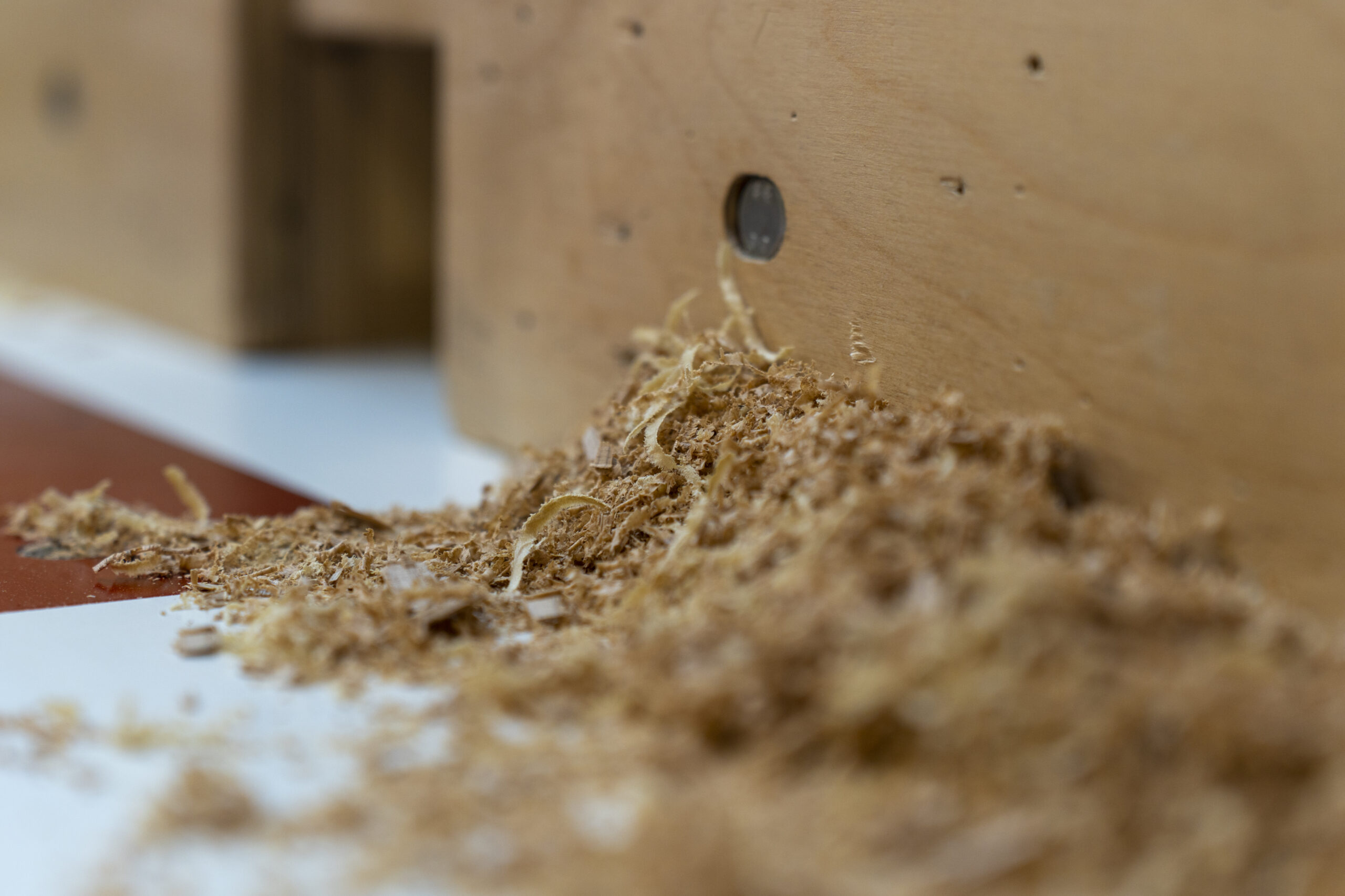 Sawdust on a workbench
