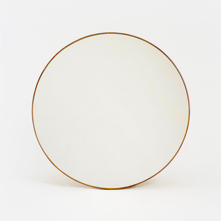 Magnus Circle Mirror with Antique Brass frame